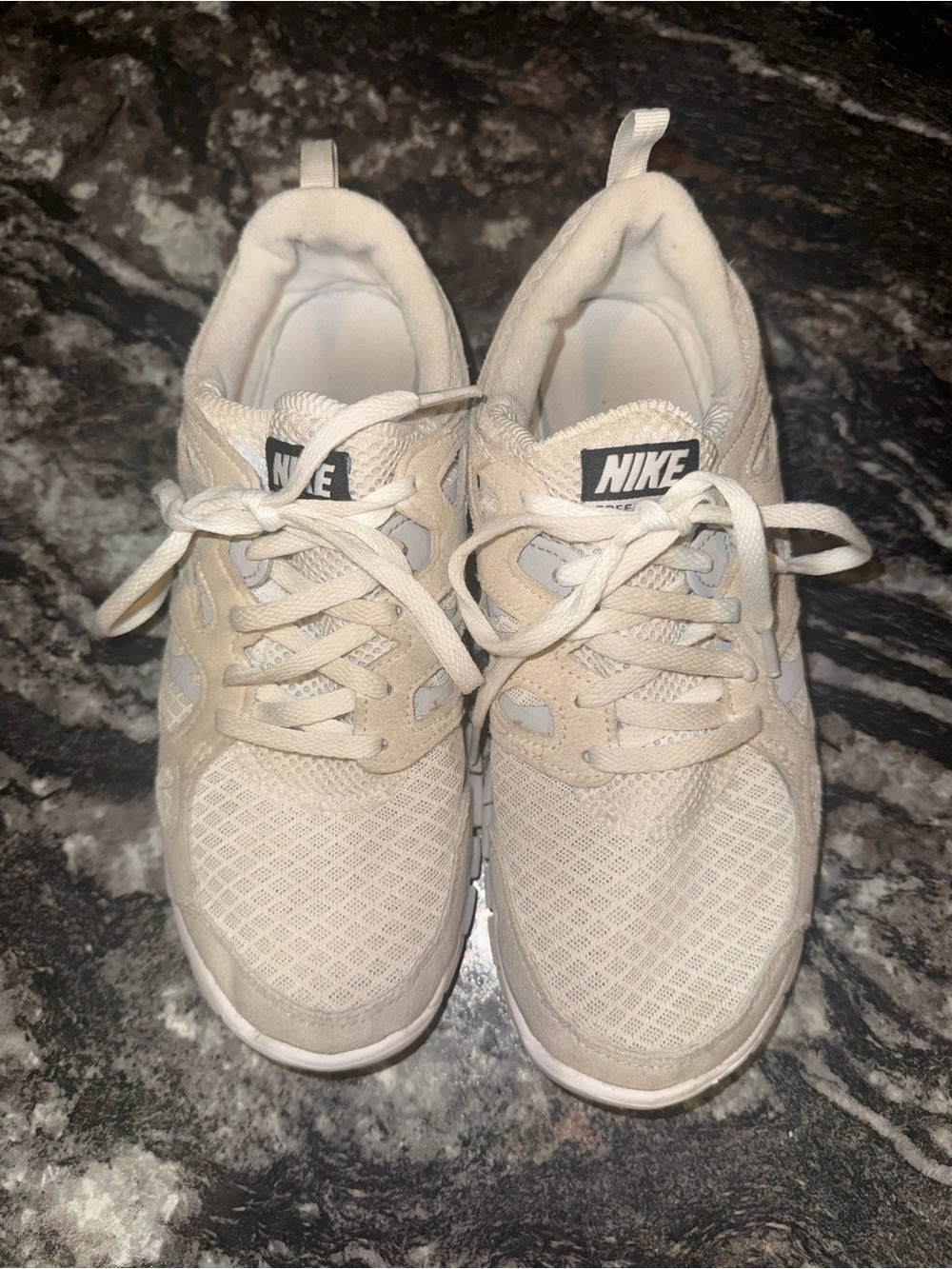 Nike Kids Cream Mesh Lace-Up Sneakers
